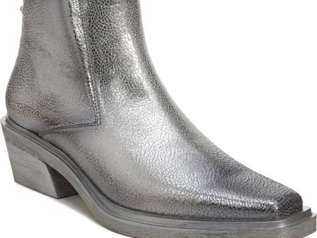 FRANCO SARTO Womens Silver Comfort Forta Pointed Toe Block Heel Zip-Up Booties M For Discount