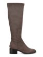 REACTION KENNETH COLE Womens Brown Stretch Salt Round Toe Block Heel Zip-Up Heeled Boots M Supply