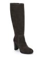 KENNETH COLE NEW YORK Womens Gray Justin 2.0 Round Toe Block Heel Zip-Up Leather Heeled Boots M Online Sale