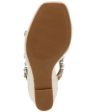 STEVE MADDEN Womens Beige Gem Accent Strappy Upright Square Toe Wedge Buckle Espadrille Shoes M on Sale