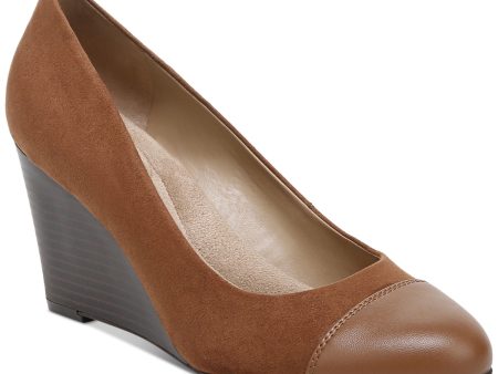 GIANI BERNINI Womens Brown Cushioned Arch Support Vincentt Almond Toe Wedge Slip On Dress Pumps Shoes M Supply