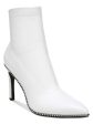 BAR III Womens White Stretch Beaded Melanay Pointed Toe Stiletto Booties M Online