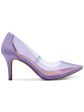 INC Womens Purple Transparent Padded Perforated Zitah Pointed Toe Stiletto Slip On Pumps Shoes M Sale