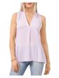 VINCE CAMUTO Womens Purple Ruffled Pleated Tank Sleeveless V Neck Peplum Top Hot on Sale