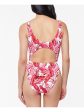 JESSICA SIMPSON Women s Pink Printed Stretch Push-Up Front And Back Front O-Ring Deep V Neck Cutout One Piece Swimsuit Online Sale