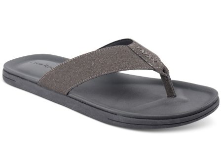 CLUBROOM Mens Gray Padded Riley Round Toe Slip On Flip Flop Sandal M For Discount