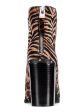 ALDO Womens Brown Animal Print Tiger Leopard Multi-Media Cushioned Studded Ibalenna Pointed Toe Block Heel Zip-Up Dress Booties B Online