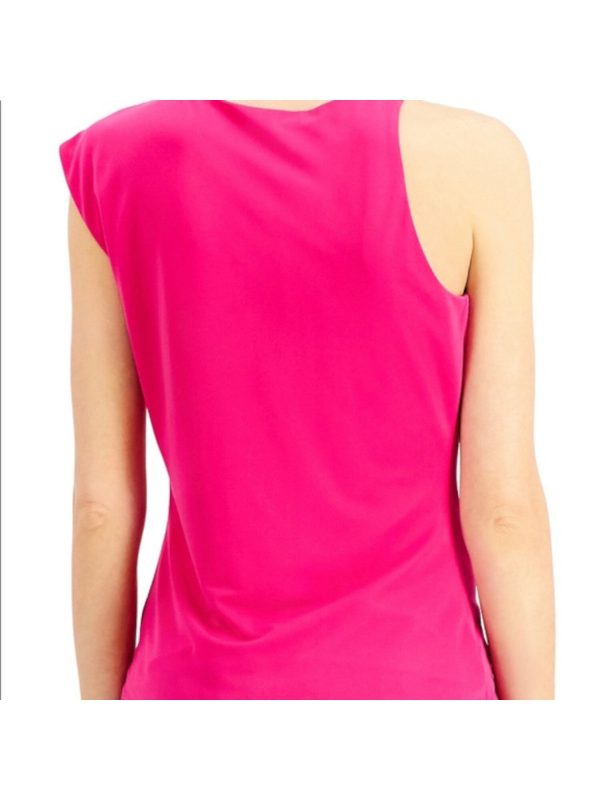 INC Womens Pink Stretch Crew Neck Top Online Sale