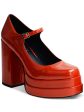 WILD PAIR Womens Red 1-1 2  Platform Adjustable Octavia Square Toe Block Heel Buckle Dress Pumps Shoes M Cheap