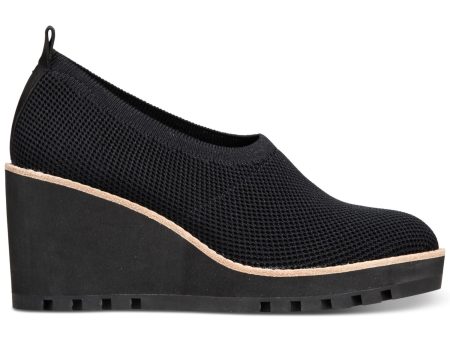 EILEEN FISHER Womens Black Cushioned Marie Round Toe Wedge Slip On Pumps Shoes M Hot on Sale