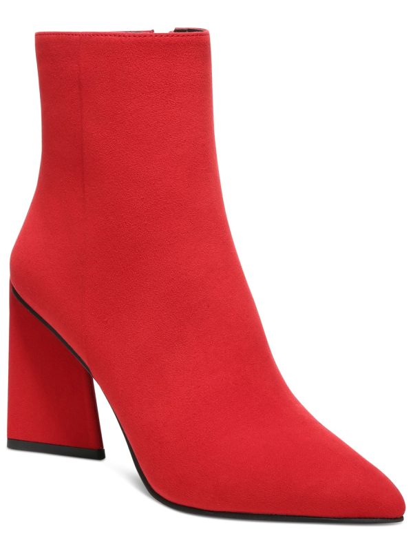 BAR III Womens Red Comfort Asya Pointed Toe Sculpted Heel Zip-Up Dress Heeled Boots M Supply