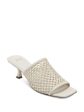 MARC FISHER LTD Womens Beige Padded Woven Eyelet Juliette Square Toe Flare Slip On Heeled Mules Shoes M Online