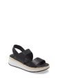 EILEEN FISHER Womens Black 1  Platform Jute Strappy Cushioned Stretch Dash Round Toe Wedge Slip On Leather Slingback Sandal M Sale