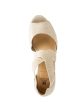 WHITE MOUNTAIN Womens Gold 1 2  Platform Crisscross Straps Slip Resistant Strappy Hudlin Round Toe Wedge Slip On Espadrille Shoes M Supply