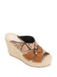 KENNETH COLE NEW YORK Womens Cocoa Beige Mixed Media Snakeskin Print Espadrille 1  Platform Padded Woven Olivia Open Toe Wedge Slip On Leather Heeled Mules Shoes M Fashion