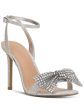 INC Womens Silver Mixed Media Slip Resistant Embellished Cushioned Nemmzif Open Toe Stiletto Buckle Heels Shoes M Sale