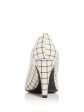 PROENZA SCHOULER Womens White Windowpane Curved Heel Padded Pointed Toe Slip On Dress Pumps Shoes on Sale