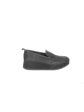 EILEEN FISHER Womens Slate Gray 1  Platform Cushioned Breathable Max Wedge Slip On Leather Heeled Loafers Online Hot Sale