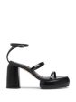 AEYDE Womens Black 1-1 2  Platform Ankle Strap Padded Peggy Round Toe Sculpted Heel Buckle Leather Heeled Fashion