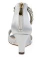 JOURNEE COLLECTION Womens Grey White Ankle Strap Gem Accent Connor Round Toe Wedge Zip-Up Dress Sandals Shoes M Supply