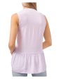 VINCE CAMUTO Womens Purple Ruffled Pleated Tank Sleeveless V Neck Peplum Top Hot on Sale