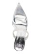 MATEO BY INC Womens Clear Embellished Cindy Pointy Toe Stiletto Dress Heeled Mules Shoes M Sale