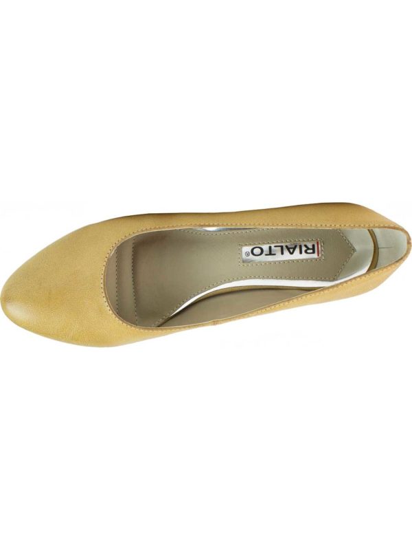 RIALTO Womens Yellow Padded Stanford Almond Toe Cone Heel Slip On Pumps Shoes M Online now