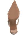 INC Womens Beige Mixed Media Padded Studded Strappy Syndia Pointed Toe Stiletto Zip-Up Dress Pumps Shoes M Discount