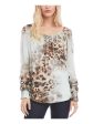 KAREN KANE Womens Brown Scoop Neck Top Fashion