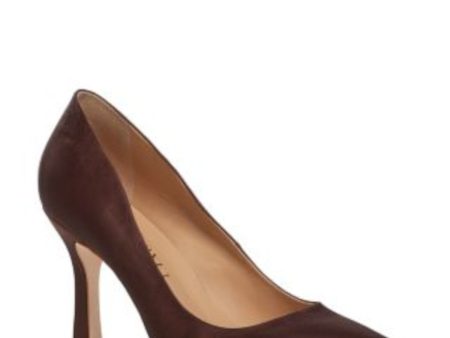 SALONE MONET Womens Brown Recessed 1 2  Platform Comfort Anita Almond Toe Stiletto Slip On Dress Pumps Shoes Online