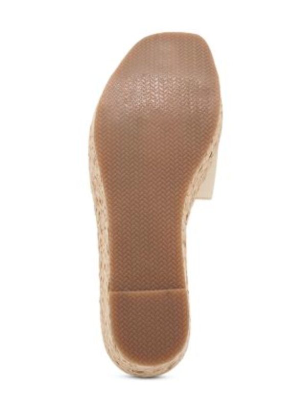 ANDRE ASSOUS Womens Beige 1-1 2  Platform Padded Sienna Open Toe Wedge Slip On Leather Espadrille Shoes Online now