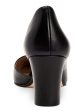 CHARTER CLUB Womens Black Cap Toe D orsay Brandiee Almond Toe Block Heel Slip On Leather Dress Pumps Shoes M Online now