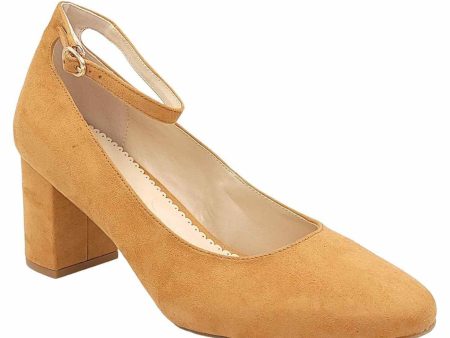 CHARTER CLUB Womens Beige Padded Adjustable Ankle Strap Francina Almond Toe Block Heel Buckle Dress Pumps Shoes M Cheap