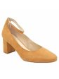 CHARTER CLUB Womens Beige Padded Adjustable Ankle Strap Francina Almond Toe Block Heel Buckle Dress Pumps Shoes M Cheap