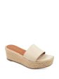 ANDRE ASSOUS Womens Beige 1-1 2  Platform Padded Sienna Open Toe Wedge Slip On Leather Espadrille Shoes Online now