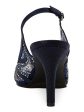 CHARTER CLUB Womens Navy Mesh Rhinestone Lexiaa Round Toe Stiletto Buckle Dress Slingback M For Discount