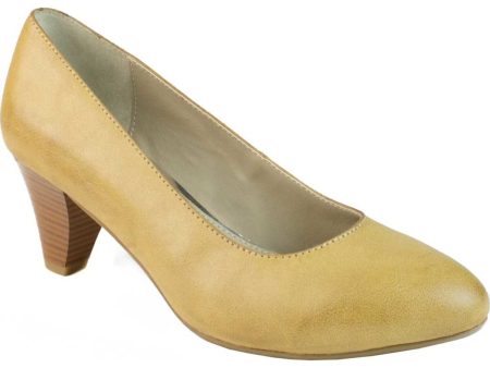 RIALTO Womens Yellow Padded Stanford Almond Toe Cone Heel Slip On Pumps Shoes M Online now