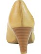 RIALTO Womens Yellow Padded Stanford Almond Toe Cone Heel Slip On Pumps Shoes M Online now