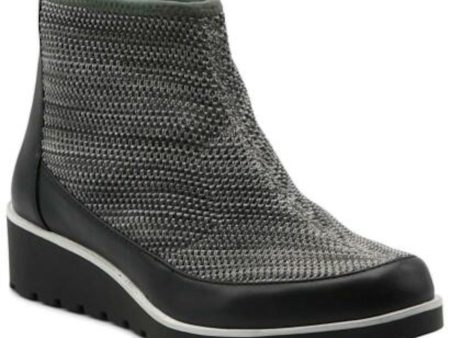 ADRIENNE VITTADINI SPORT Womens Gray 0.5  Platform Stretch Knit Lug Sole Cushioned Trooper Round Toe Wedge Zip-Up Booties M Online