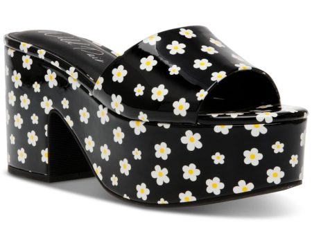 WILD PAIR Womens Black Floral 2  Platform Slip Resistant Goring Cushioned Melborne Round Toe Block Heel Slip On Heeled M Online