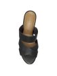 AEROSOLES Womens Black Combo Crisscross Straps Goring Cushioned Westfield Almond Toe Wedge Slip On Leather Slide Sandals Shoes M on Sale