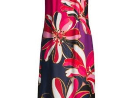 TRINA TURK Womens Pink Floral Sleeveless Halter Below The Knee Shift Dress Online