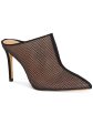 INC Womens Black Perforated Stretch Breathable Padded Open Back Shoe Kamaya Pointed Toe Stiletto Slip On Dress Heeled Mules Shoes M Online now