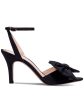 KATE SPADE NEW YORK Womens Black Bow Accent Ankle Strap Gloria Round Toe Kitten Heel Buckle Dress Heels Shoes B Supply