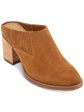 AQUA COLLEGE Womens Brown Stretch Gore Aquaprotect� Waterproof Cushioned Nan Round Toe Block Heel Slip On Leather Heeled Mules Shoes M Supply