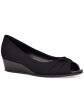 BANDOLINO Womens Black Crossover Detail At Vamp Pleated Caddia Round Toe Wedge Slip On Dress Pumps Shoes M For Discount